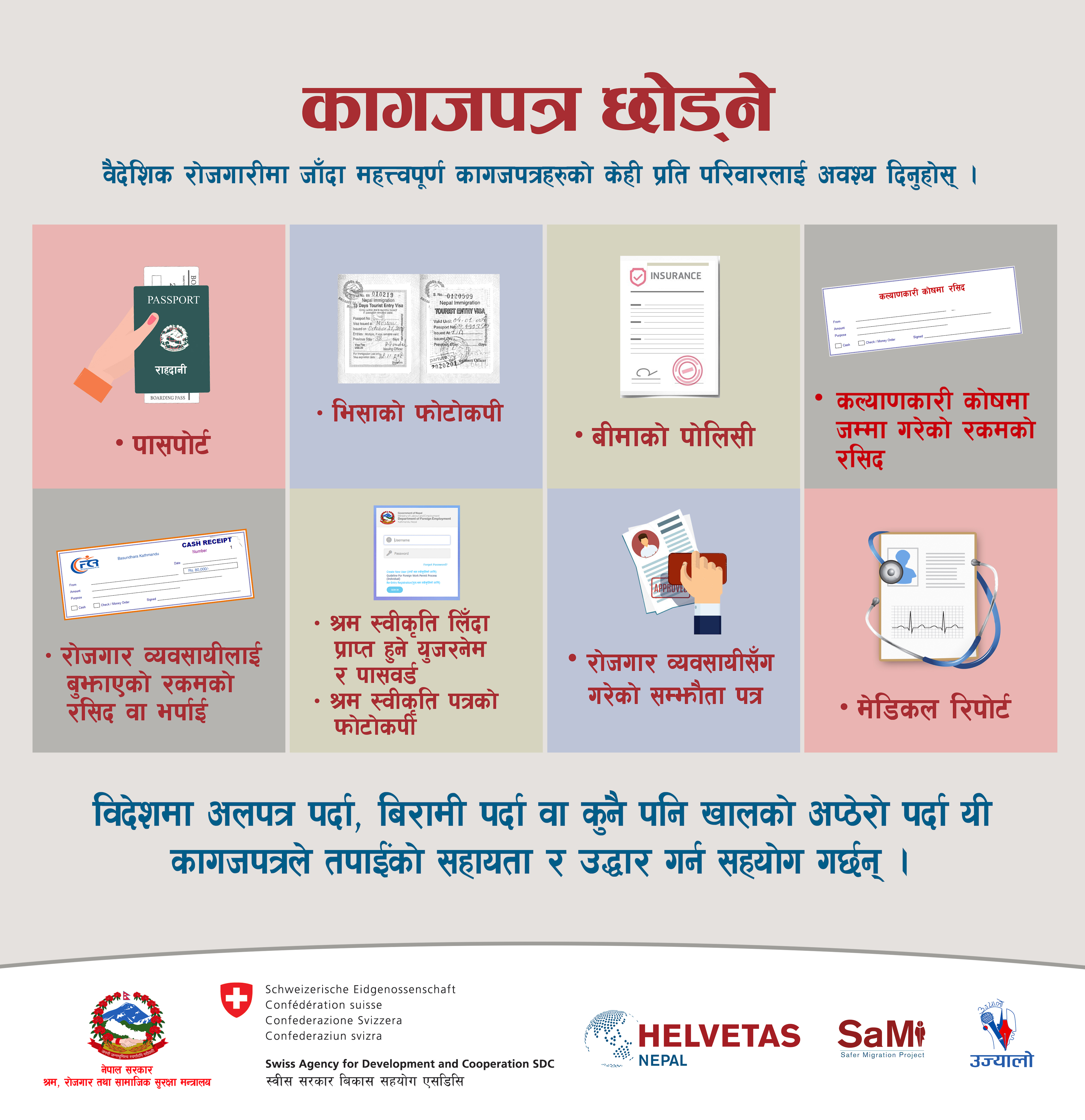 विदेश जाँदा कुन कुन कागजातको फोटोकपी परिवारलाई छाड्ने?